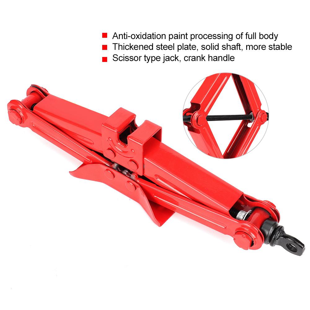 Car Automotive Scissor Jack 45# Steel Chromed Emergency Crank Lift Stand Tool