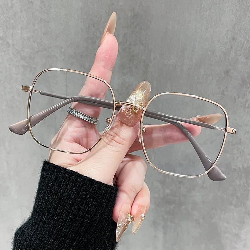 Blue Light Blocking Glasses Fashion High-end Men Optical Clear Glasses Black Oversized Square Frame Eyeglasses Women Eyewear