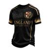 Men's Casual Printed Crew Neck Lightweight Breathable Short Sleeve Shirt Soccer Lion Graphic Design