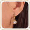14K Gold Plated Dangle Hoop Earrings for Women Drop Jewelry Gifts | Trendy Chunky Statement Huggie Earring Cubic Zirconia Crystal Charm Lightweight