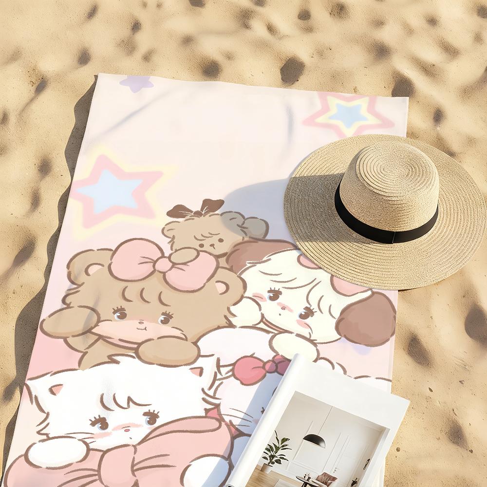 Cute M-Mikko Cartoon Towel Soft Pool Gift For Travel Gym Shower Camping Quick Dry Sports Large Beach Towels