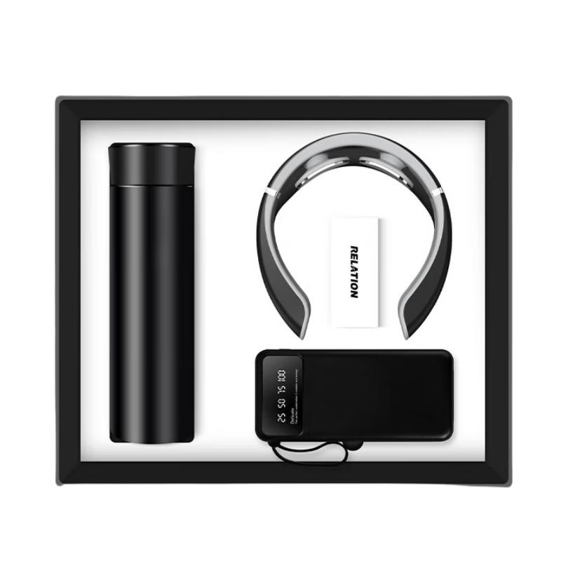 Zhi Mei Huan Qiu Light Luxury Gift Set with Thermos, Neck Massager, and Power Bank