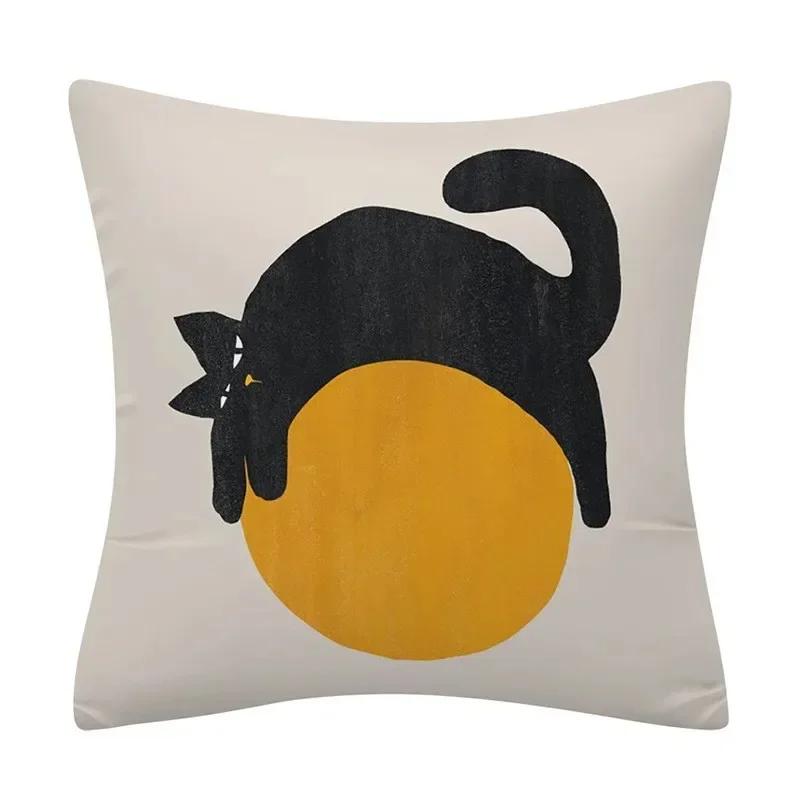 Color Geometric Crayon Painting Series Pattern Cushion Cover Decoration Chair Sofa Pillow Cover Home Decoration Pillow Cover