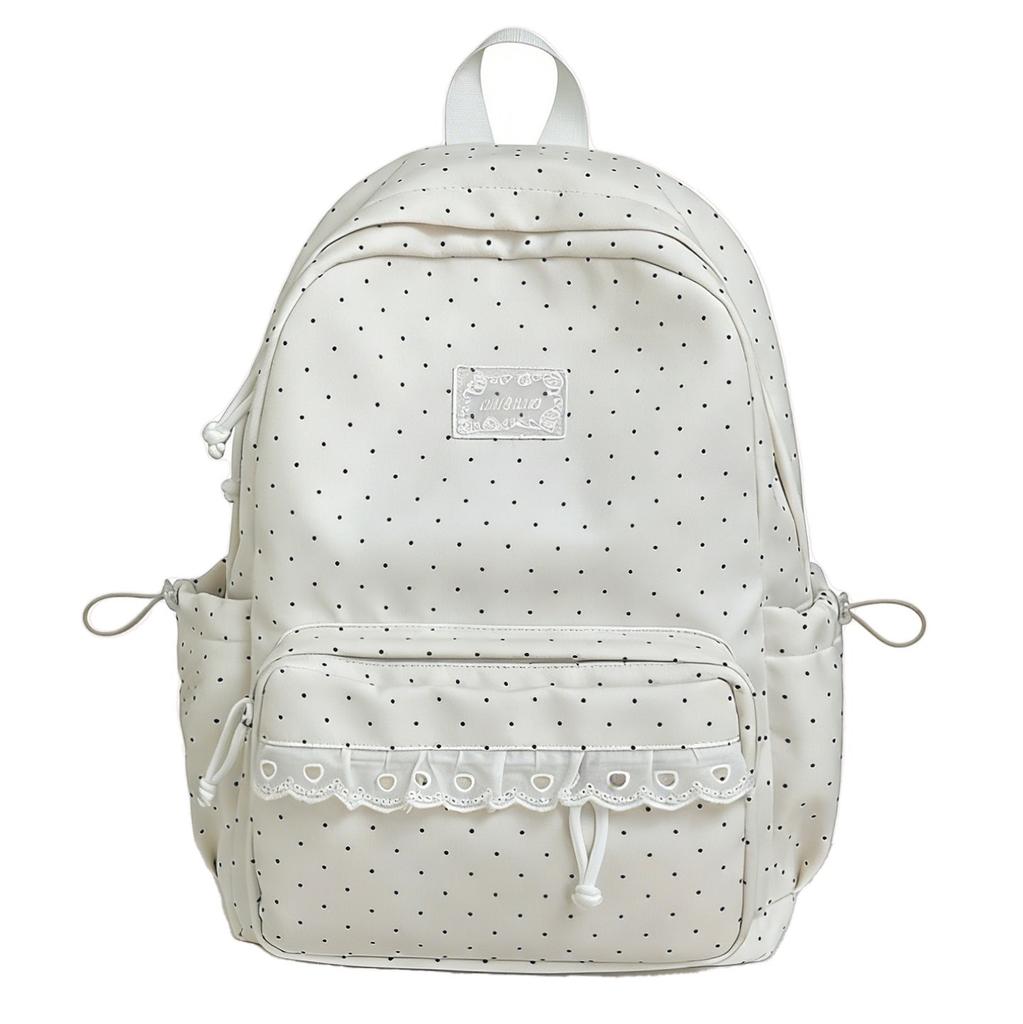 Schoolbag Korean Ins College Wind Polka Dot High-value School Bag Niche Students Cute Shoulders New Backpack for Junior High School Students