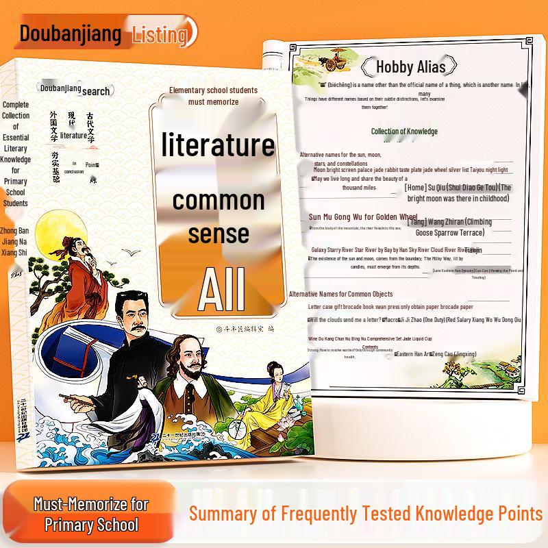 Essential Literary Knowledge: Chinese Basics Grades 1-6 (Renjiao Edition) for Primary Students 9787556877751