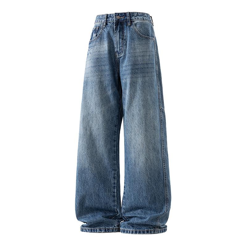 New Autumn and Winter Silhouette Jeans Men's Old Qianfeng Street American Wide-leg Trousers