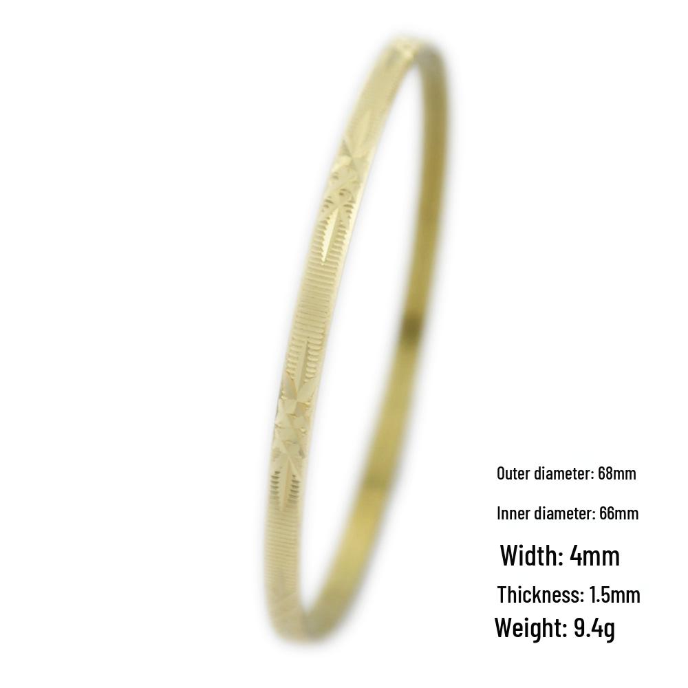 2024 Brass-Plated Frosted Engraved Ring and Coil Bracelet