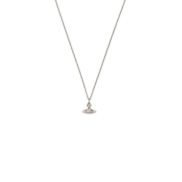 

Vivienne Westwood Monochrome Style Brass Necklace Women necklace Silver 630203BP02P1P118CN Box+Shopping Bag