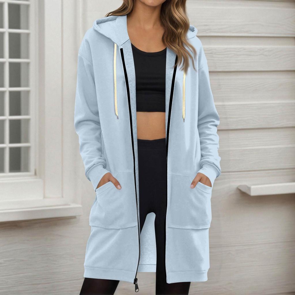 Women's Zip Up Hoodies Oversized Fleece Long Pullover Hooded Sweatshirts Casual Long Sleeve Fall Hoodie Jacket