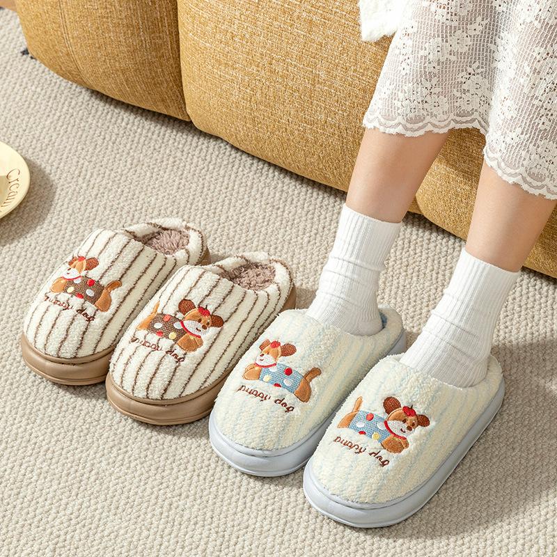 Warm Cotton Slippers for Autumn and Winter Home Couple Cotton Slippers Cartoon Cotton Slippers