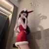 Christmas robe wear bunny cos red tube top pure desire atmosphere sexy babes dress winter