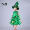 Children Christmas Dress Multi Pendant Decor Scattered Cake Hem Sleeveless Stand Collar A-line Cosplay Stage Show Performance Mini Dress