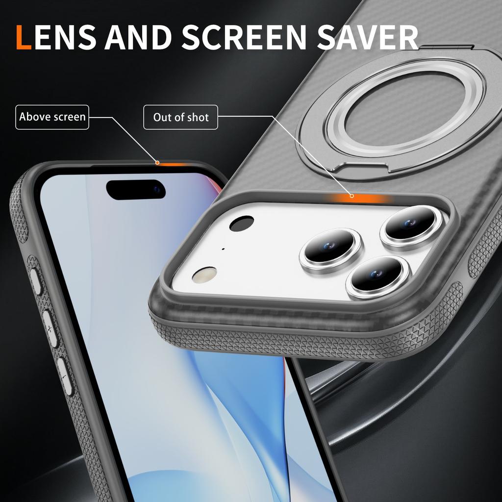 For iPhone 17 Magnetic Case Skin-Feel Rubberized PC + TPU Phone Cover Compatible with MagSafe