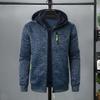 Hooded Coat Stylish Men's Jacquard Knitted Cardigan with Hood Zip-up Closure for Fall Winter Featuring Elastic Cuffs Solid Color