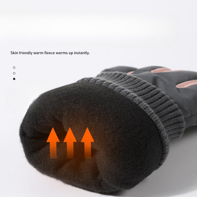 Men and Women's Winter Ski Gloves Original Standard Plus Velvet Thick Warm Waterproof Cold Winter Motorcycle Riding Electric Bike