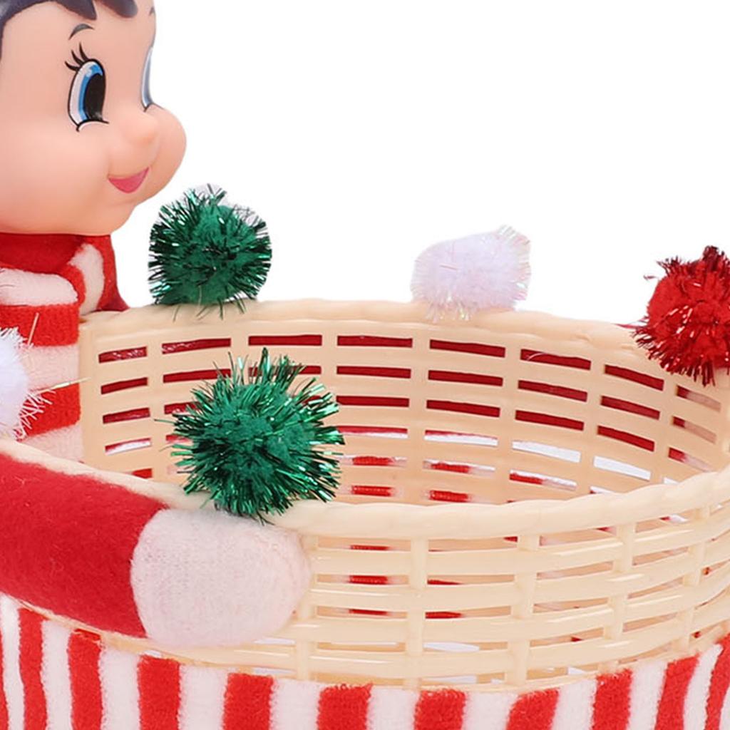 Elf Storage Gift Basket Large Capacity Multifunctional Xmas Decorations Candy Snack Basket Red