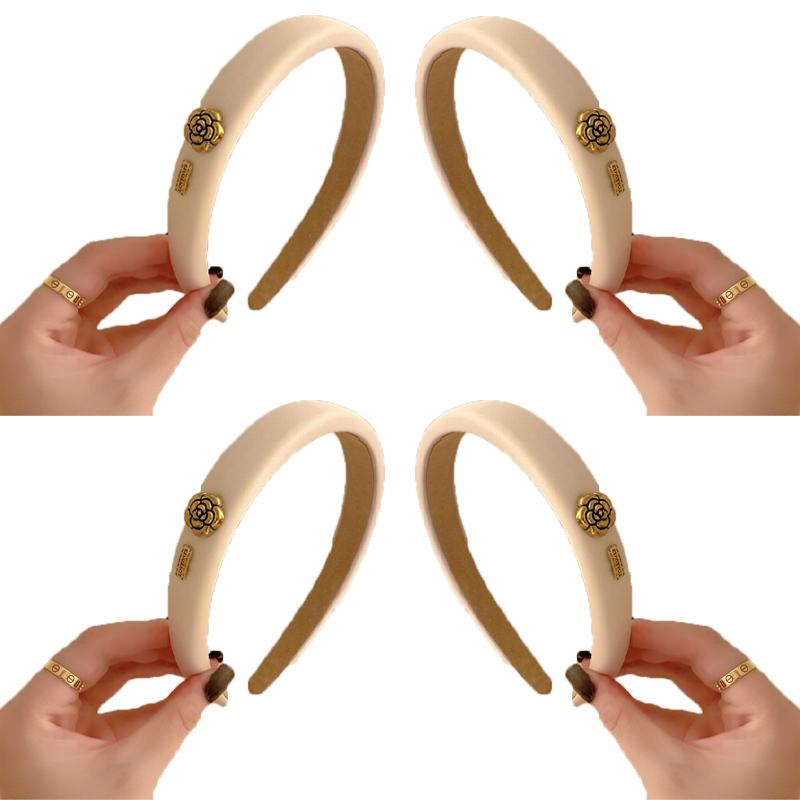 French retro sponge headband camellia decoration simple and elegant temperament hair band hair accessories