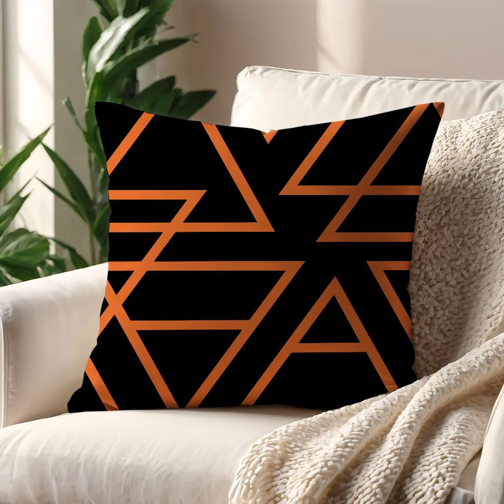Funda de cojín con patrón naranja nórdico, arte abstracto, para impresión de almohada, decoración de sofá, hogar, coche, habitación, tienda, oficina, simplicidad nórdica