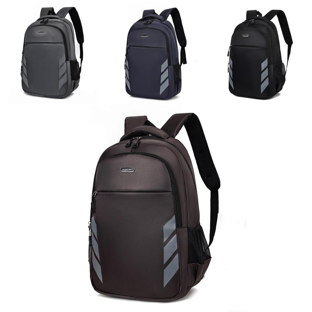 Oxford Cloth Large Capacity Backpack For Men And Women With Striped Pattern For Travel And School
