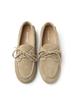 Women's Moccasins Casual Lace-Up Genuine Leather and Suede Loafers for Spring
