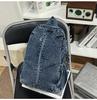 Schoolbag Korean New Denim Backpack High School College Student Simple Casual Schoolbag Large Capacity Travel Backpack