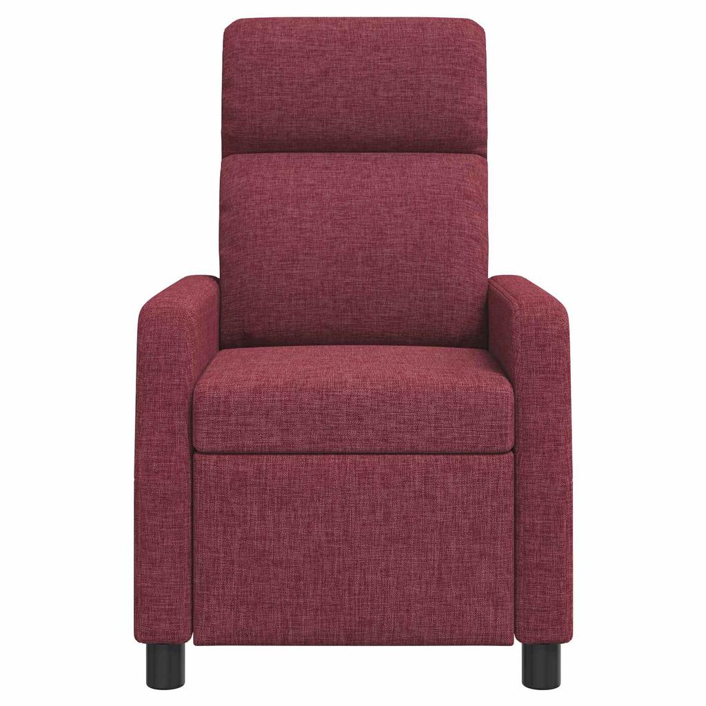 Massage Recliner Wine Red Fabric