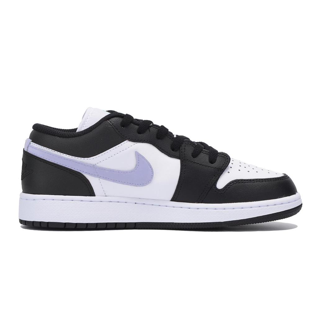 Jordan Air Jordan 1 Abrasion Resistant Low top Vintage Basketball Shoes Men's Black Purple 553558-131(Team85-)