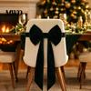 Birthday Party Chair Bows Burgundy Velvet Sashes with Elastic Straps, Reusable Bow Tie Wedding Reception Decor Back Cover, Decorative Ribbon