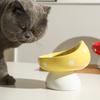 Ceramic Pet High Foot Bowl Slanted Mouth Pet Drinking Feeder Cute Cat Bowl  Water Container