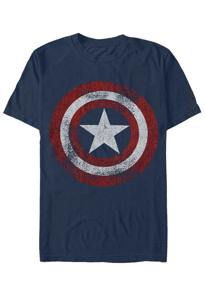 Maglietta Captain America Scudo Marvel Uomo e Donna Estate Puro Cotone Abbigliamento Moda Casual Manica Corta T-shirt Street Wear