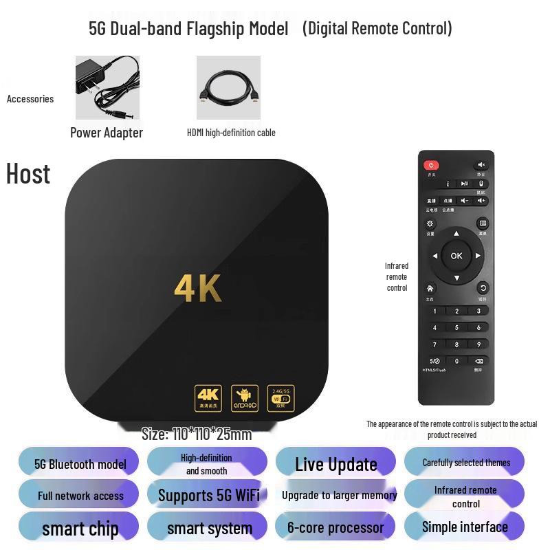 

4K HD Set-Top Box з 5G Dual-Band та функцією Screen Casting для ТБ та мобільних пристроїв