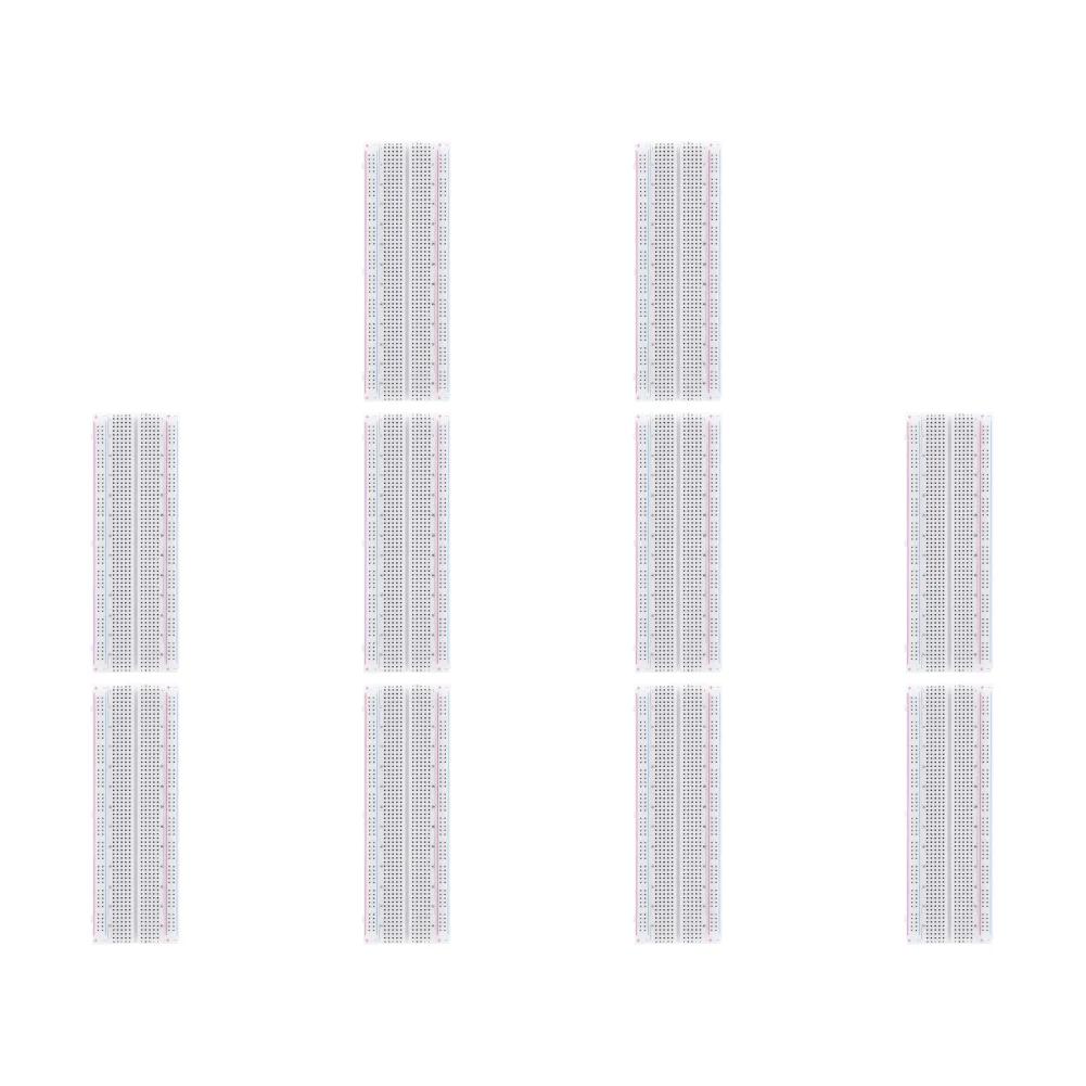 10-1PCS Breadboard 830 Point Solderless PCB Bread Board MB-102 MB102 Test Develop 200 Jacks DIY White/Transparent with Packing