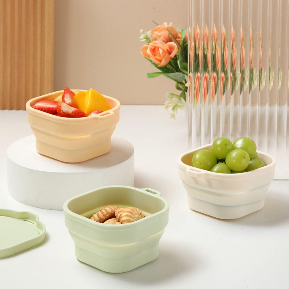 Silicone Camping Bowls Portable Food Storage Container Large Capacity Foldable Lunch Box  Travel