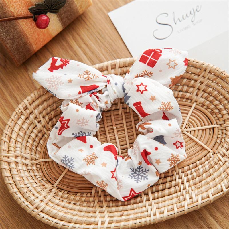Christmas Style Hairpin Hair Accessory Headwear Fabric Bow Rabbit Ears Hair Tie