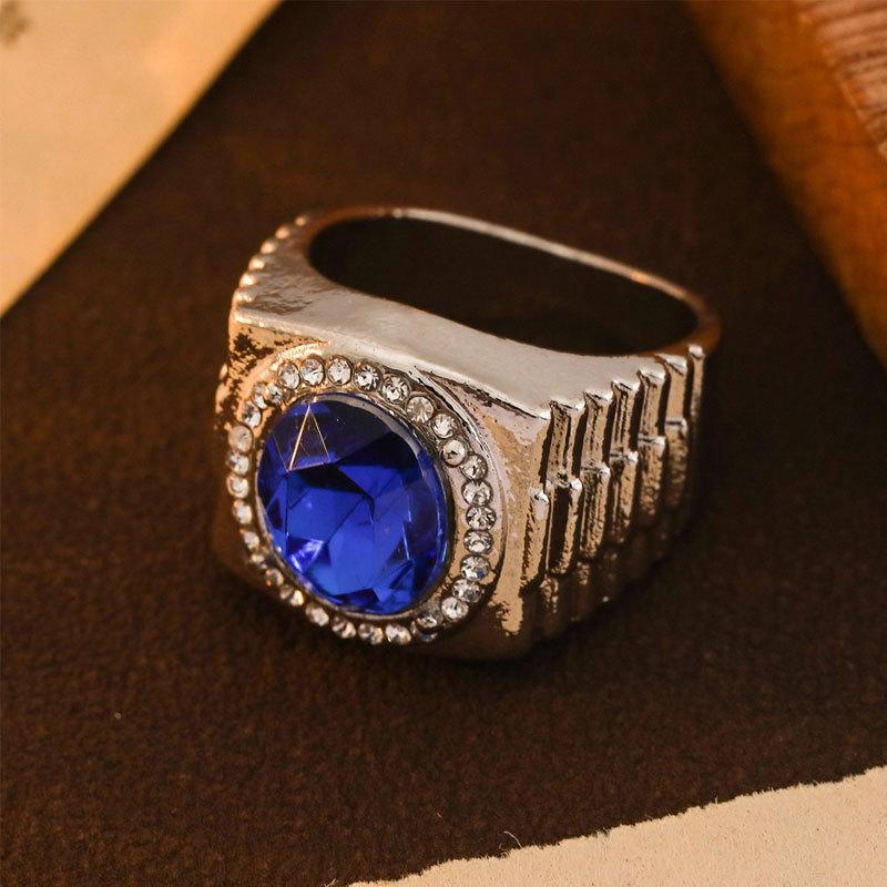 Anillo Retro de Escalón para Hombre, Anillo Creativo de Gama Alta