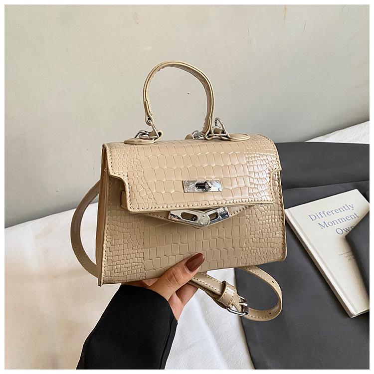 High-end Light Luxury Handbag Women's 2025 New Fashion Stone Pattern Kelly Bag Commuter Shoulder Crossbody Bag
