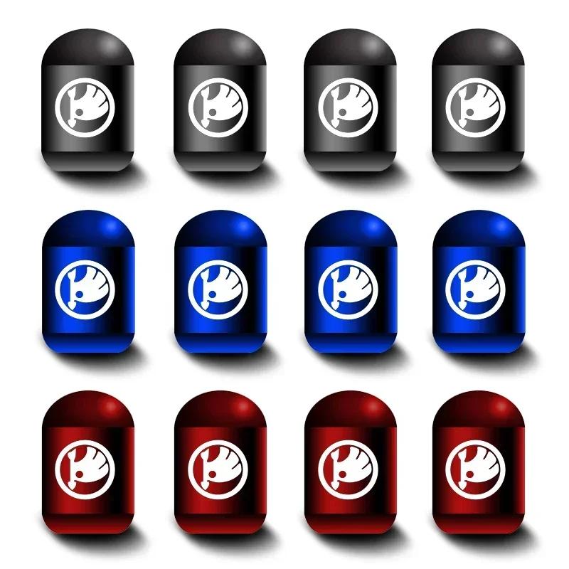 LAX4 Car Air Valve Tyre Stem Caps Ccover Decor Parts for Skoda Rapid Yeti Karoq Fabia 2 Superb Felicia Kodia Kamiq Octavia A7 Tour