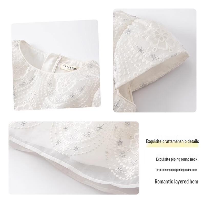 David & Bella Girls' High-End Embroidered Princess Dress