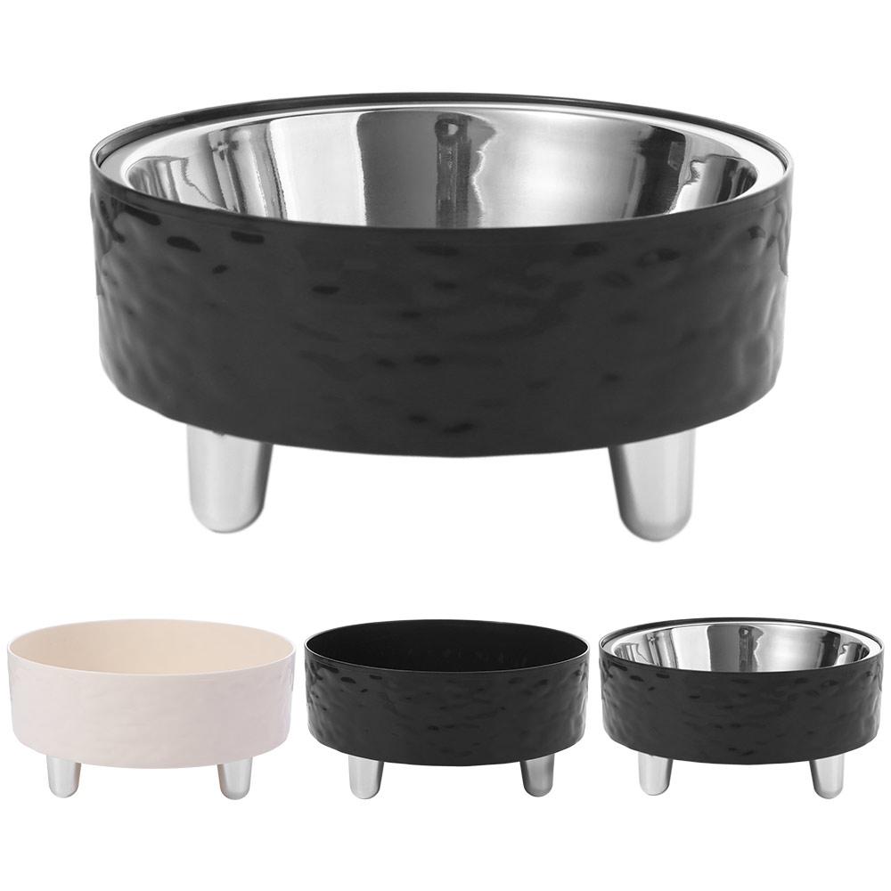 

Neck Protector Dog Cat Bowl Stainless Steel Dog Feeder Dish Pet Food Water Bowls Indoor Style 2