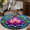 Lotus Mandala Artwork round carpet Chair cushion Round Entryway Rug, Soft Round Rugs for Living Room, Bedroom, Circle Carpet decor gifts