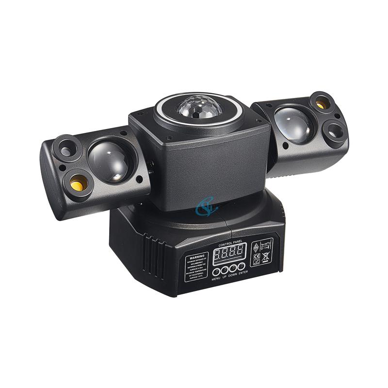 LED 60W Two-armed Stage Light RGBW 4IN1 Full Color Beam Rotating Moving Head Light DMX Remote Control for DJ Disco Party