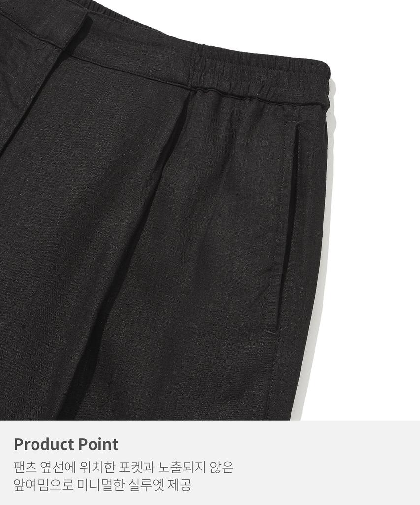 KIIMUIR (Women) Summer Semi-Wide Linen Pants_Black