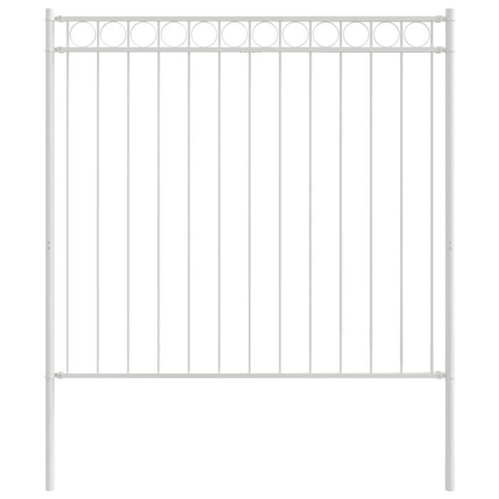 Clôture de jardin vidaXL blanche 1,7x1,2 m en acier 42003924