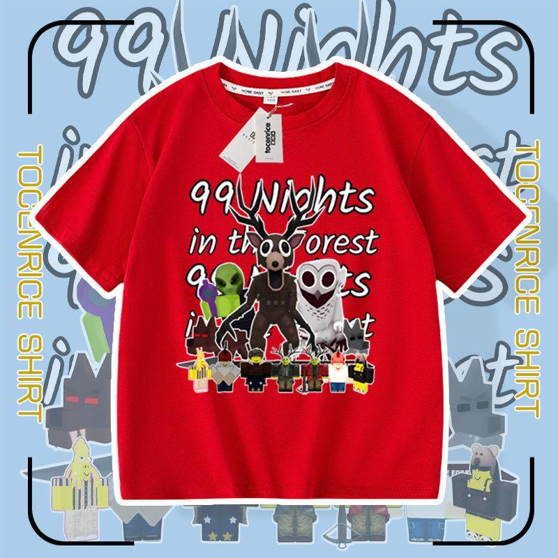 Футболка с коротким рукавом 99 ночей в лесу для мужчин женщин и детей 100 красный 1490₽