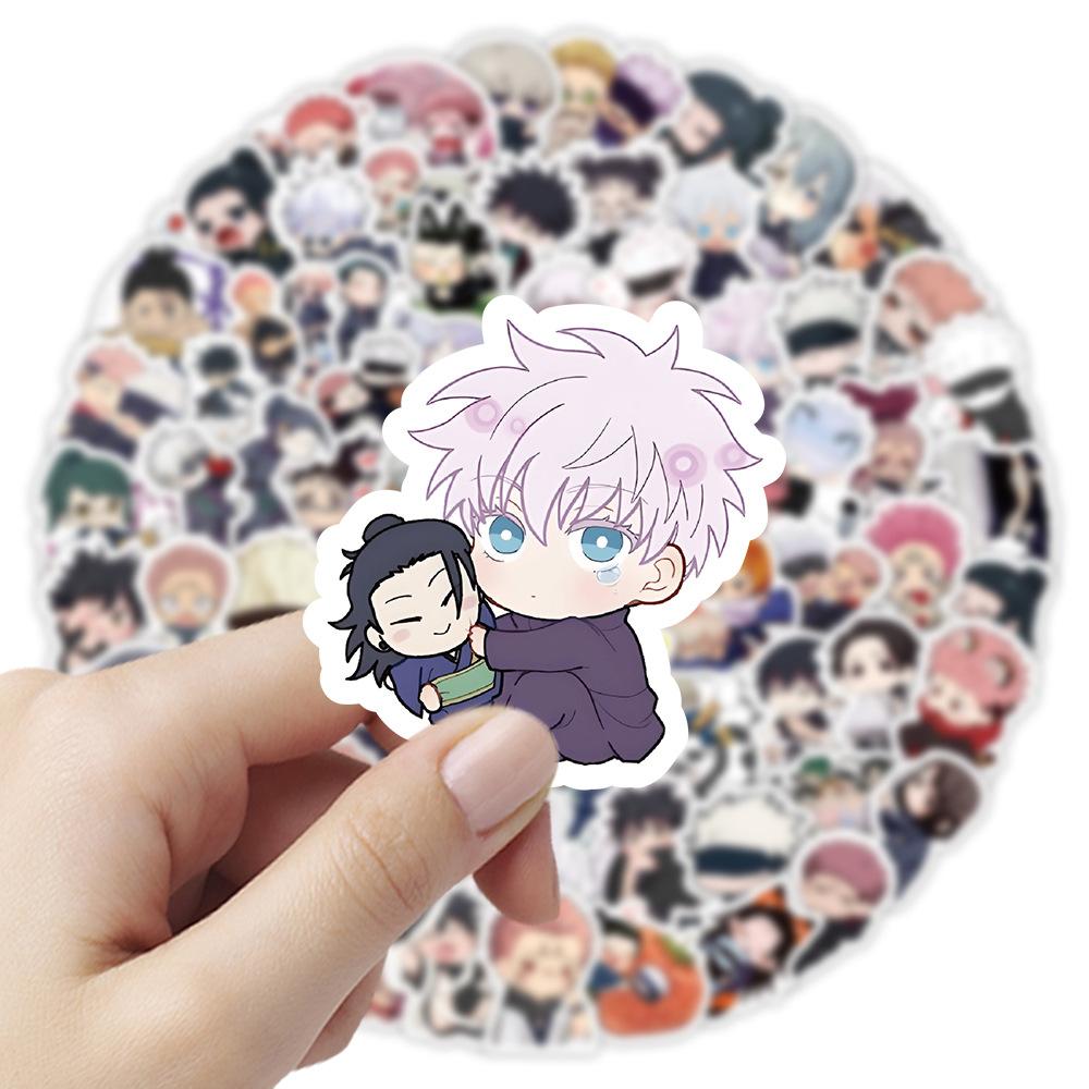 104Pcs Chibi Jujutsu Kaisen Characters Graffiti Stickers Waterproof Decals Stickers For Laptop Phone Thermos Stickers Kids Gift