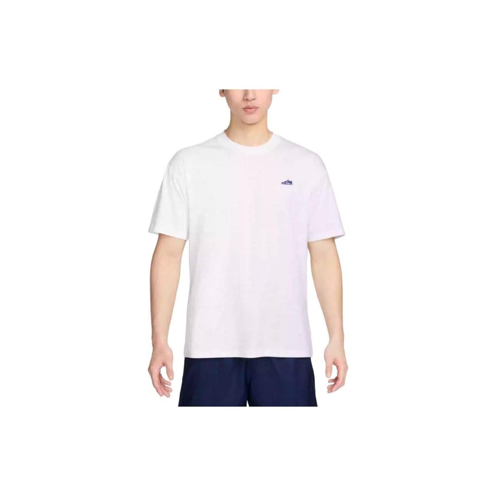 Nike Solid Color Embroidered Casual Sports Short-Sleeve T-Shirt for Men in White