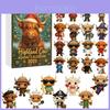Christmas Calendar Blind Box Highland Cow Acrylic Ornaments For Holiday Decor And Gift Giving