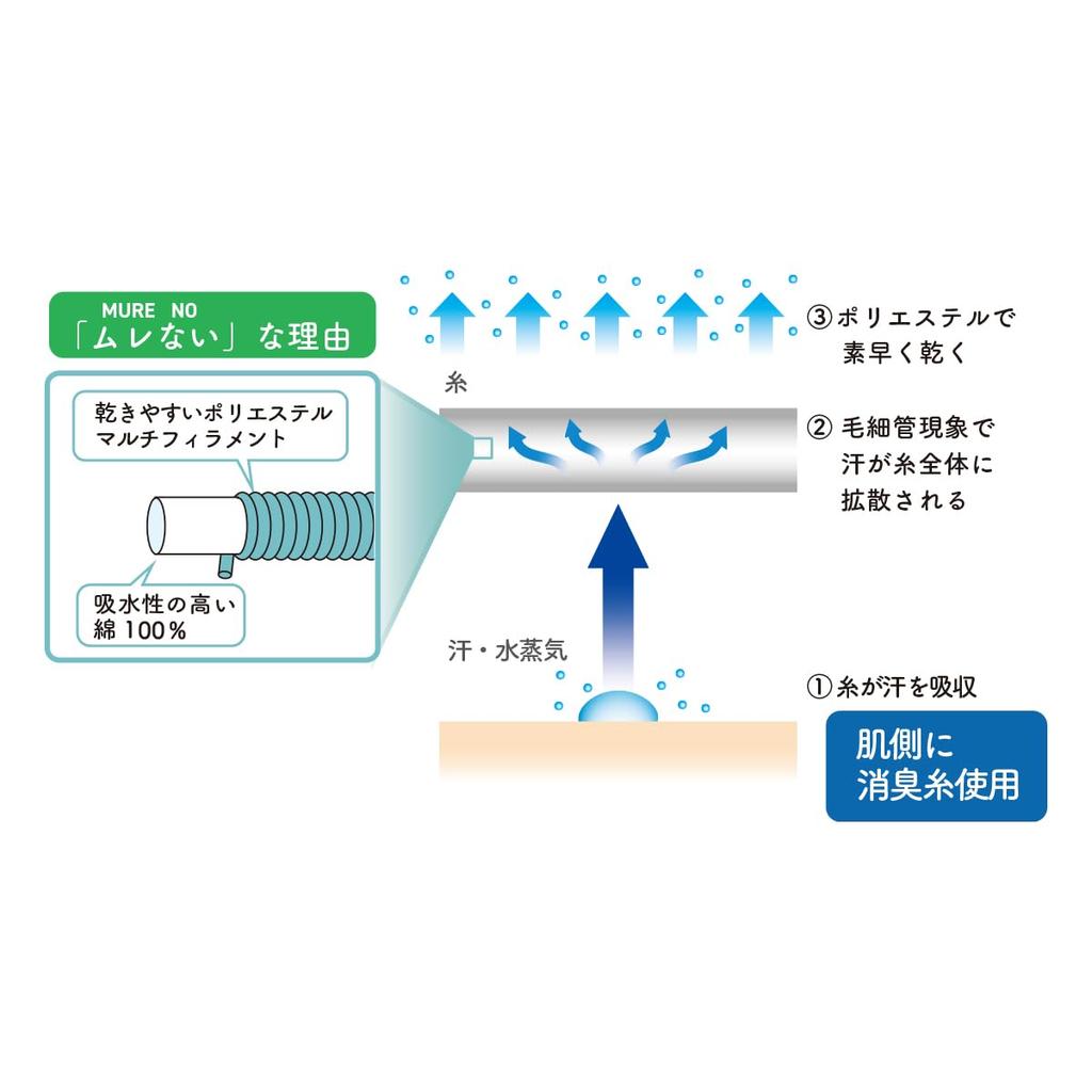 Fukusuke MURENO Striped Short Made with Deodorizing Light Green Five-Toe Socks, 2-Pair Set, Yarn, Anti-Sweat, Women's, 3160Q02N,