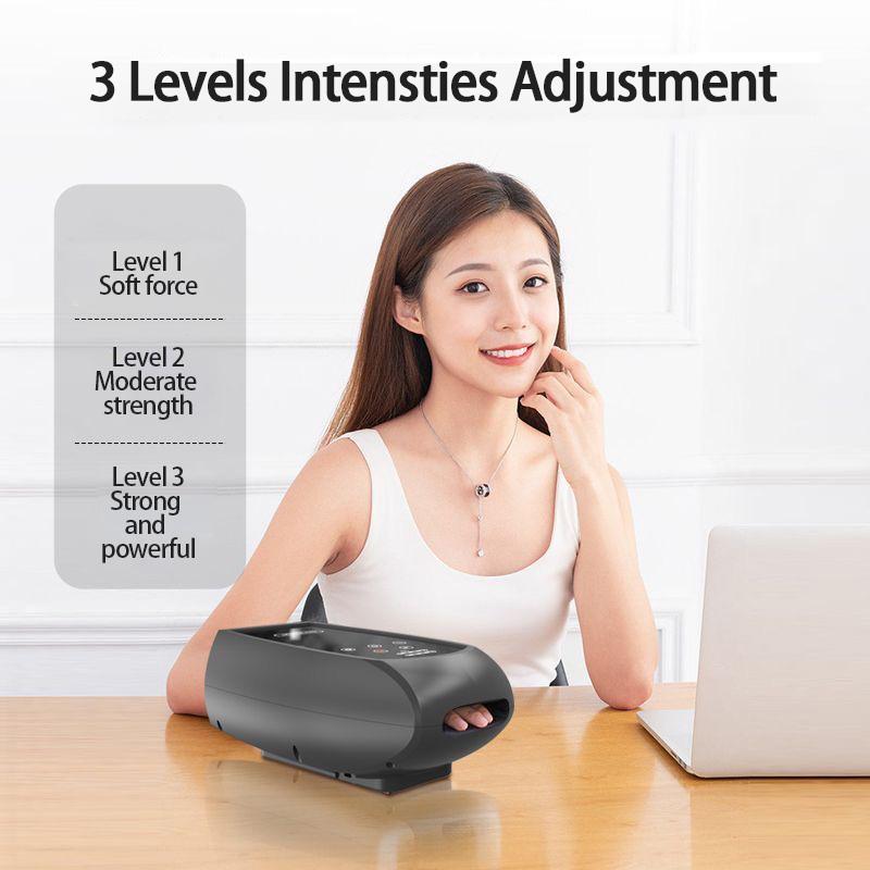Electric Hand Massager with Heated Airbag Compression Acupoint Rechargeable Palm Finger Massage Machine Fatigue Relief