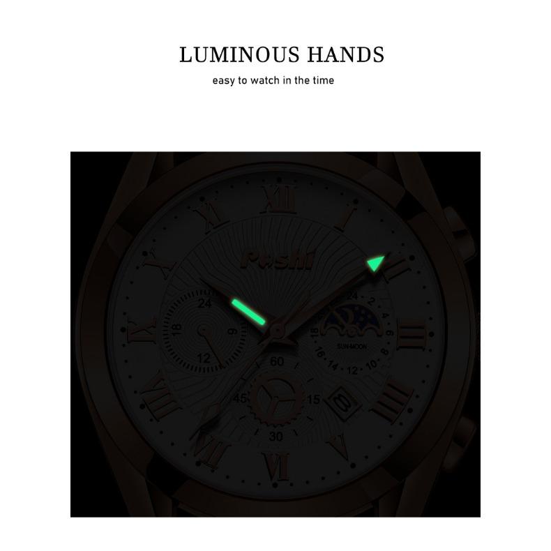 POSHI Business Watch Middle School Waterproof Sports Electronic Watch Luminous Simple Fashion Men's Watch Quartz Watch